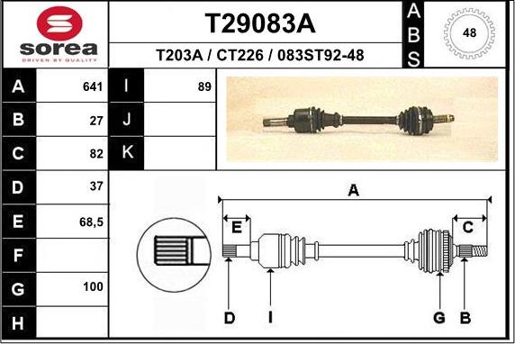 EAI T29083A - Piedziņas vārpsta adetalas.lv