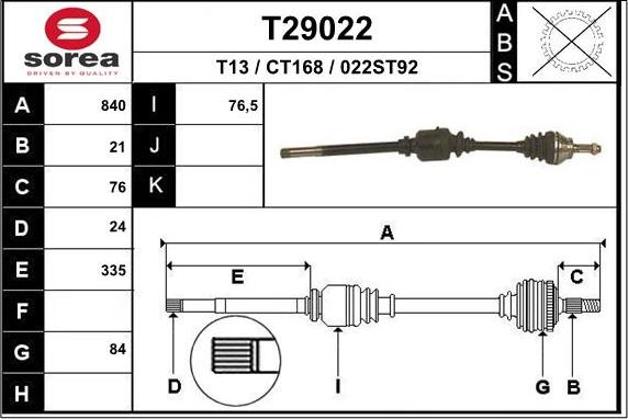 EAI T29022 - Piedziņas vārpsta adetalas.lv