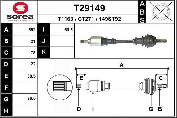 EAI T29149 - Piedziņas vārpsta adetalas.lv