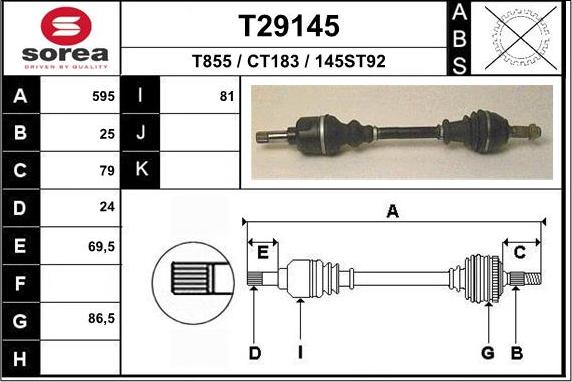 EAI T29145 - Piedziņas vārpsta adetalas.lv