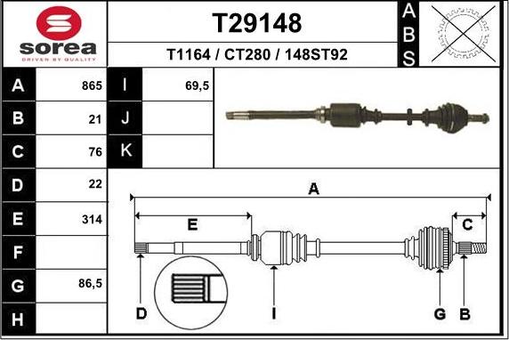 EAI T29148 - Piedziņas vārpsta adetalas.lv