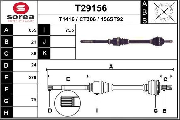 EAI T29156 - Piedziņas vārpsta adetalas.lv