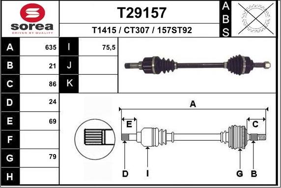 EAI T29157 - Piedziņas vārpsta adetalas.lv