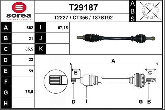 EAI T29187 - Piedziņas vārpsta adetalas.lv