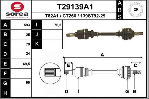 EAI T29139A1 - Piedziņas vārpsta adetalas.lv