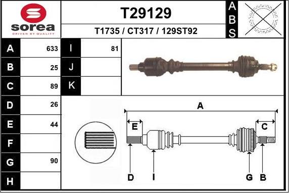 EAI T29129 - Piedziņas vārpsta adetalas.lv