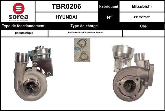 EAI TBR0206 - Kompresors, Turbopūte adetalas.lv