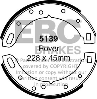 EBC Brakes 5139 - Bremžu loku komplekts adetalas.lv