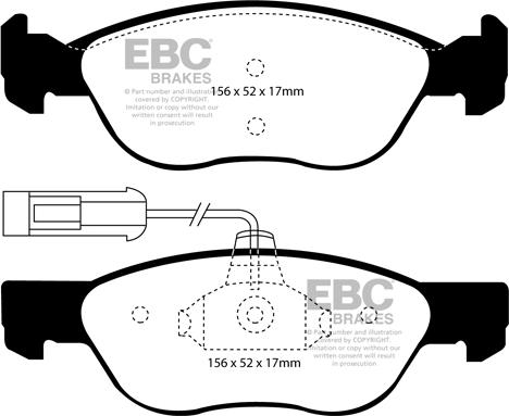 EBC Brakes DP41060R - Bremžu uzliku kompl., Disku bremzes adetalas.lv