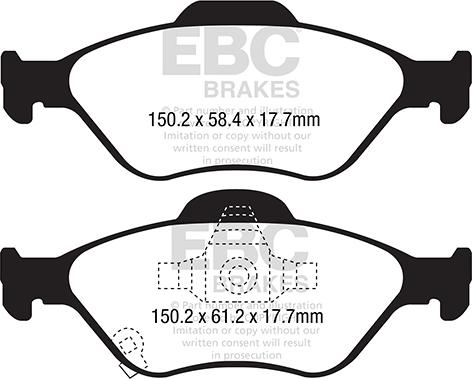 EBC Brakes DPX2288 - Bremžu uzliku kompl., Disku bremzes adetalas.lv