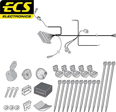 ECS BW017D1U - Elektrokomplekts, Piekabes aprīkojums adetalas.lv