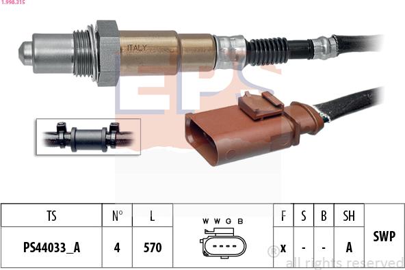 EPS 1.998.315 - Lambda zonde adetalas.lv