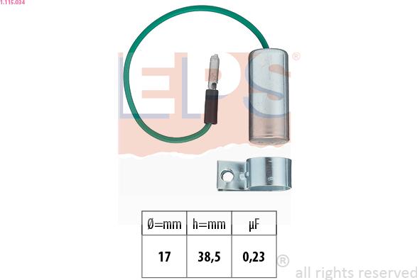 EPS 1.115.034 - Kondensators, Aizdedzes sistēma adetalas.lv