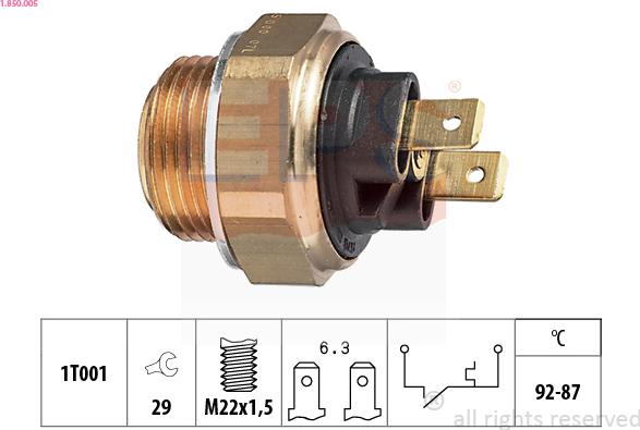 EPS 1.850.005 - Termoslēdzis, Radiatora ventilators adetalas.lv