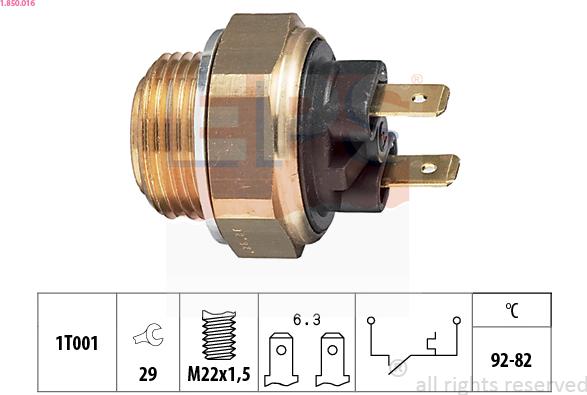 EPS 1.850.016 - Termoslēdzis, Radiatora ventilators adetalas.lv