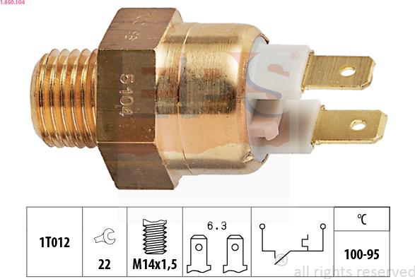 EPS 1.850.104 - Termoslēdzis, Radiatora ventilators adetalas.lv