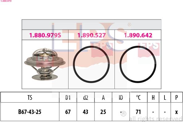 EPS 1.880.979 - Termostats, Dzesēšanas šķidrums adetalas.lv