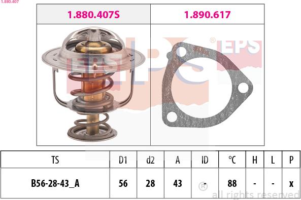 EPS 1.880.407 - Termostats, Dzesēšanas šķidrums adetalas.lv