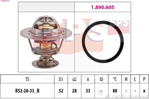 EPS 1.880.412 - Termostats, Dzesēšanas šķidrums adetalas.lv