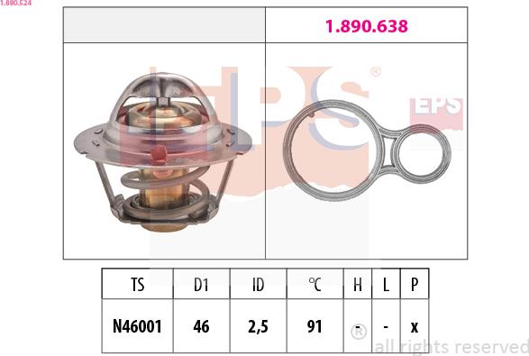 EPS 1.880.524 - Termostats, Dzesēšanas šķidrums adetalas.lv