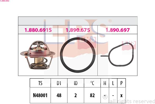 EPS 1.880.692 - Termostats, Dzesēšanas šķidrums adetalas.lv