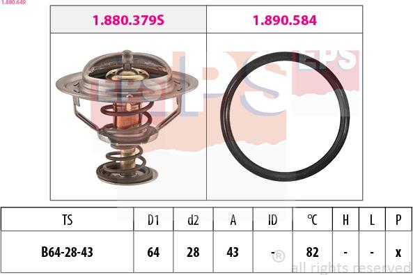 EPS 1.880.649 - Termostats, Dzesēšanas šķidrums adetalas.lv