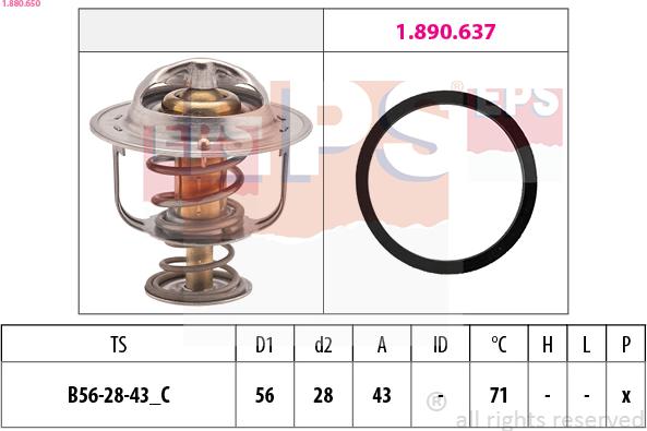 EPS 1.880.650 - Termostats, Dzesēšanas šķidrums adetalas.lv