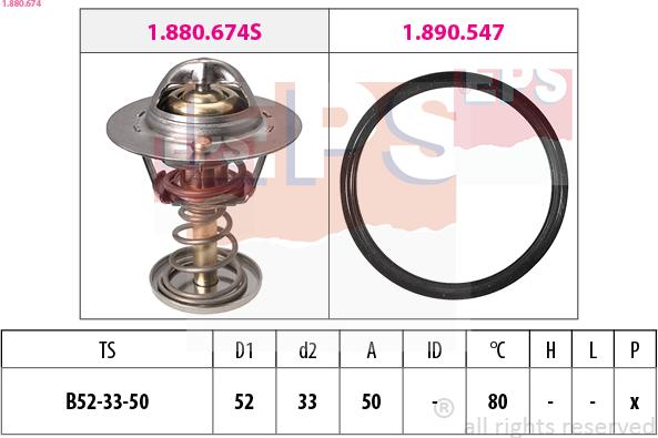 EPS 1.880.674 - Termostats, Dzesēšanas šķidrums adetalas.lv