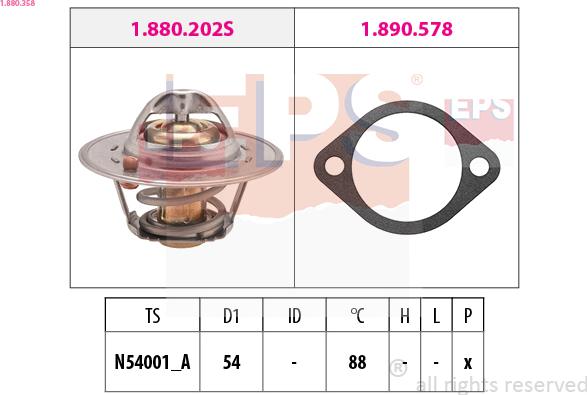 EPS 1.880.358 - Termostats, Dzesēšanas šķidrums adetalas.lv