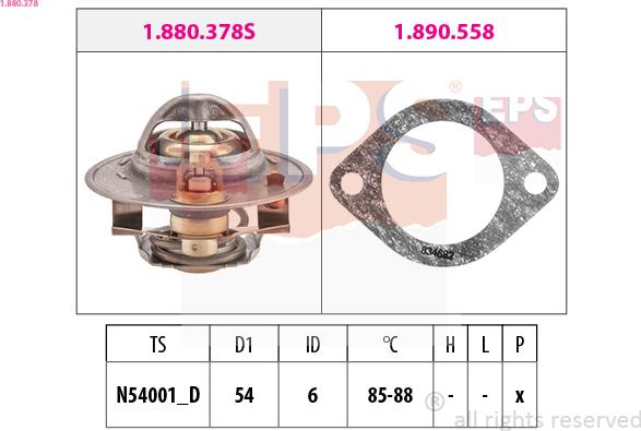 EPS 1.880.378 - Termostats, Dzesēšanas šķidrums adetalas.lv