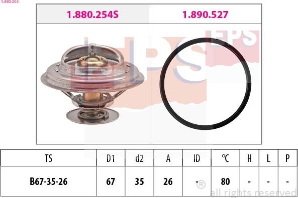 EPS 1.880.254 - Termostats, Dzesēšanas šķidrums adetalas.lv