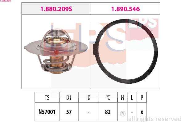 EPS 1.880.209 - Termostats, Dzesēšanas šķidrums adetalas.lv