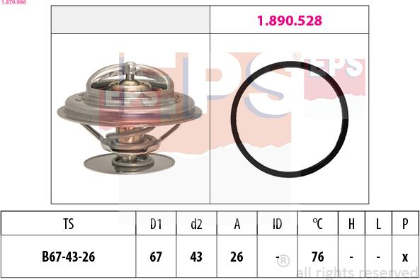 EPS 1.879.996 - Termostats, Dzesēšanas šķidrums adetalas.lv