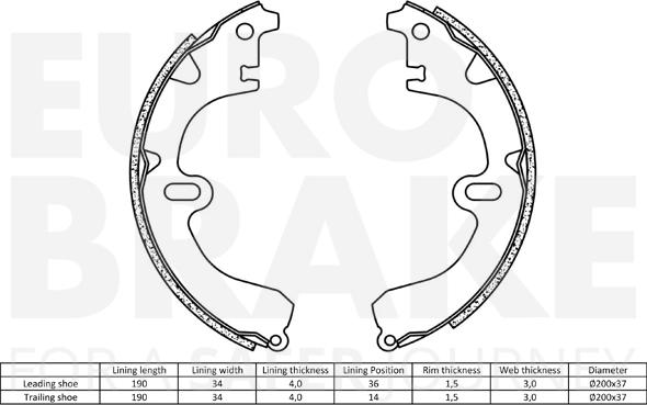 Eurobrake 58492745392 - Bremžu loku komplekts adetalas.lv