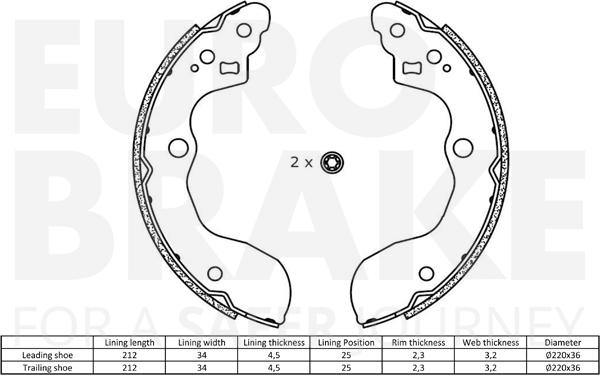 Eurobrake 58492752821 - Bremžu loku komplekts adetalas.lv