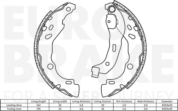 Eurobrake 58492739690 - Bremžu loku komplekts adetalas.lv