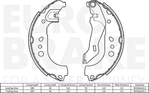 Eurobrake 58492723859 - Bremžu loku komplekts adetalas.lv