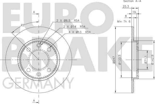 Eurobrake 5815209947 - Bremžu diski adetalas.lv