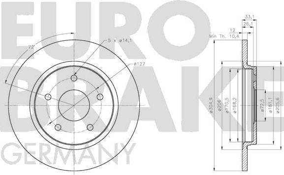 Eurobrake 5815209334 - Bremžu diski adetalas.lv