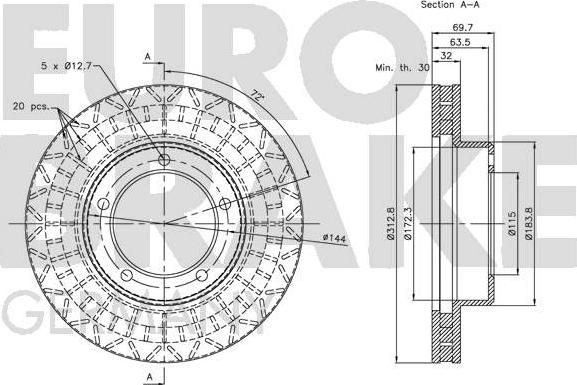 Eurobrake 5815204597 - Bremžu diski adetalas.lv