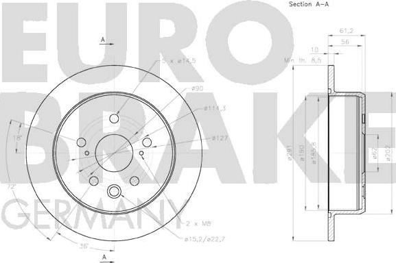 Eurobrake 58152045135 - Bremžu diski adetalas.lv