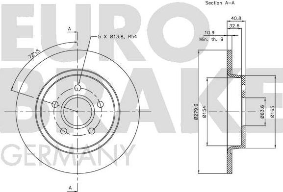 Eurobrake 5815204847 - Bremžu diski adetalas.lv