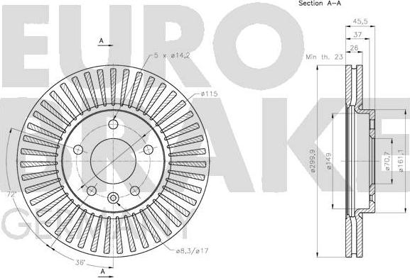 Eurobrake 5815205015 - Bremžu diski adetalas.lv