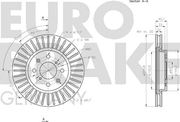 Eurobrake 5815205224 - Bremžu diski adetalas.lv