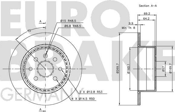 Eurobrake 5815203623 - Bremžu diski adetalas.lv