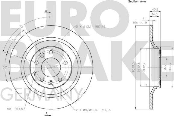 Eurobrake 5815203265 - Bremžu diski adetalas.lv