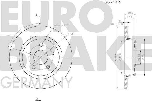 Eurobrake 5815202583 - Bremžu diski adetalas.lv