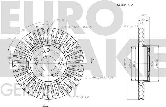 Eurobrake 5815202646 - Bremžu diski adetalas.lv