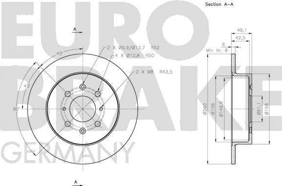 Eurobrake 5815202643 - Bremžu diski adetalas.lv