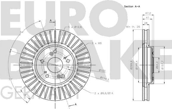 Eurobrake 5815202660 - Bremžu diski adetalas.lv